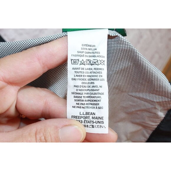 LL Bean Meridian Rain Coat Full Zip Nylon Black Size XXS - Picture 10 of 12